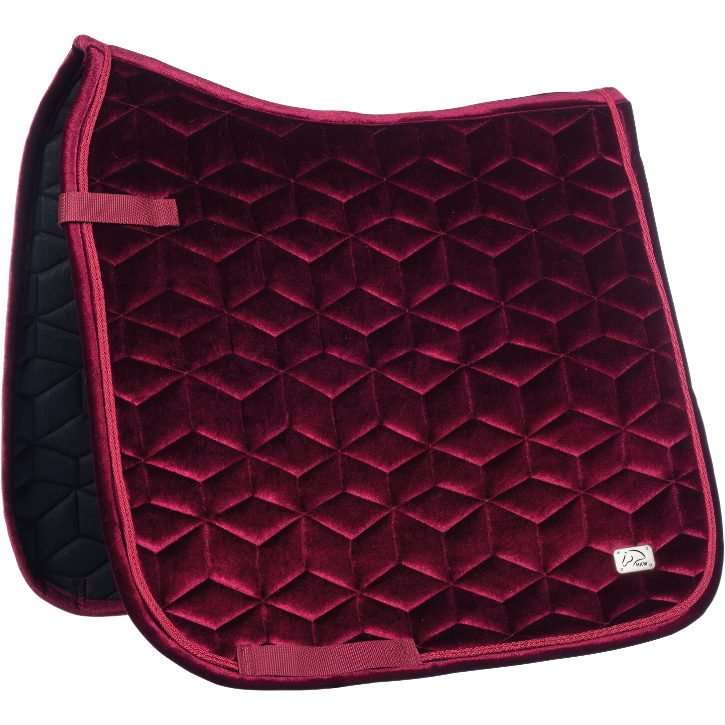 2022 HKM Mellow Velvet Saddle Pad 13469 - Wine Red